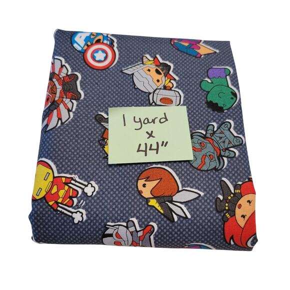 Marvel Team Impact Fabric 1 Yd x 44" Avengers Superhero Cotton Springs Blue - Picture 3 of 16